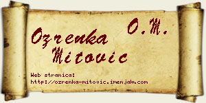 Ozrenka Mitović vizit kartica